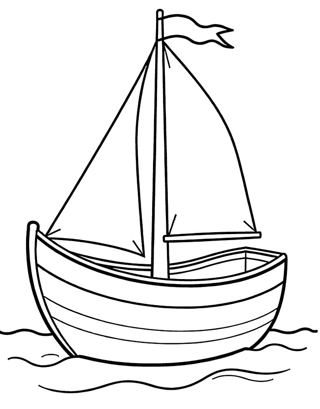 Sailor boat coloring page